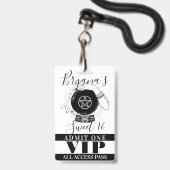 Magic Crystal Ball Fortune Teller Party VIP Pass Ausweis (Vorderseite mit Schlüsselband)
