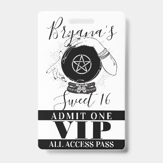 Magic Crystal Ball Fortune Teller Party VIP Pass Ausweis