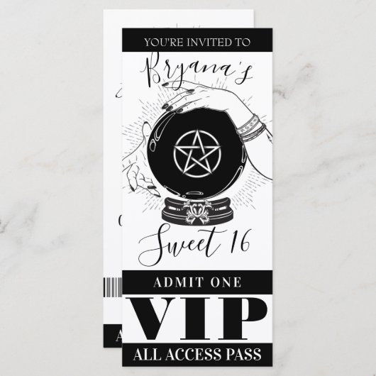 Magic Crystal Ball Fortune Teller Party VIP Ticket (Vorne/Hinten)