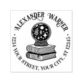 Magic Crystal Ball on Books Name Rücksendeadresse Permastempel (Design)