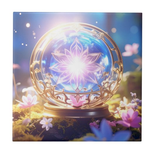 Magic Crystal Orb Art Tile Fliese (Vorderseite)