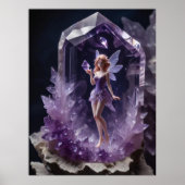 Magic Crystals Amethyst Fairy Wall Art Poster (Vorne)
