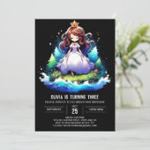 Magic Custom Princess Birthday Einladung (Stehend Vorderseite)