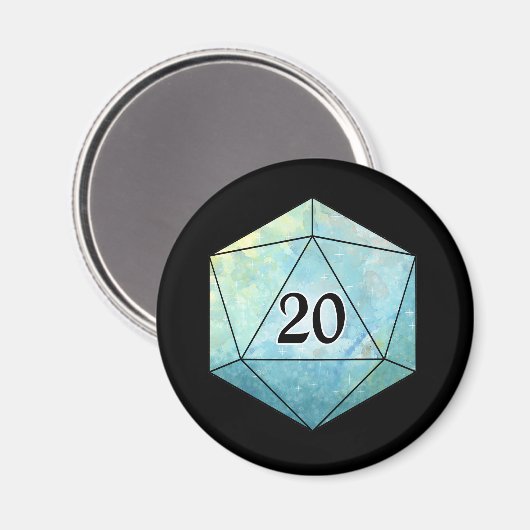 Magic d20 Dice Magnet (Vorderseite/Rückseite)