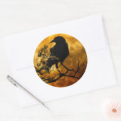 Magic Dark Raven on Harvest Moon Halloween Sticker (Umschlag)