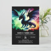 Magic Dragon Birthday Digital Einladung (Stehend Vorderseite)
