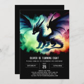 Magic Dragon Birthday Digital Einladung (Vorne/Hinten)