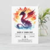 Magic Dragon Birthday Digital Einladung (Stehend Vorderseite)