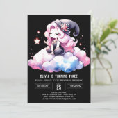 Magic Dreamy Wizard Geburtstag Einladung (Stehend Vorderseite)