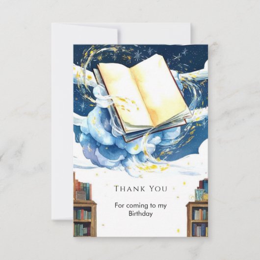 Magic Editable Library Storybook Birthday Dankeskarte (Vorderseite)