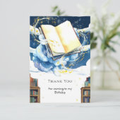 Magic Editable Library Storybook Birthday Dankeskarte (Stehend Vorderseite)