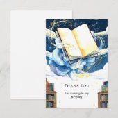 Magic Editable Library Storybook Birthday Dankeskarte (Vorne/Hinten)