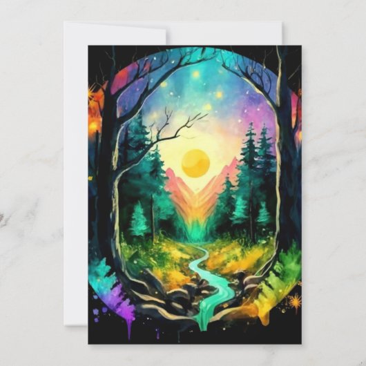 Magic Elegant Brushwood Geburtstag Einladung (Rückseite)