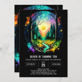 Magic Elegant Brushwood Geburtstag Einladung (Vorne/Hinten)