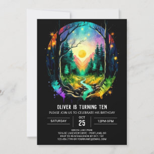 Magic Elegant Brushwood Geburtstag Einladung