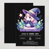 Magic Elegant Wizard Geburtstag Einladung (Vorne/Hinten)
