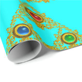 MAGIC ELFIC TALISMAN, BLUE GOLD TRIANGLE, GEMSTONE GESCHENKPAPIER (Rolleneckpunkt)