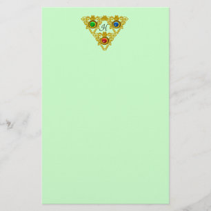 MAGIC ELFIC TALISMAN / GOLD TRIANGLE Green Briefpapier