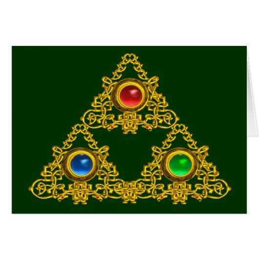 MAGIC ELFIC TALISMAN /GOLD TRIANGLE MIT GEMSTONS (Vorderseite (Horizontal))