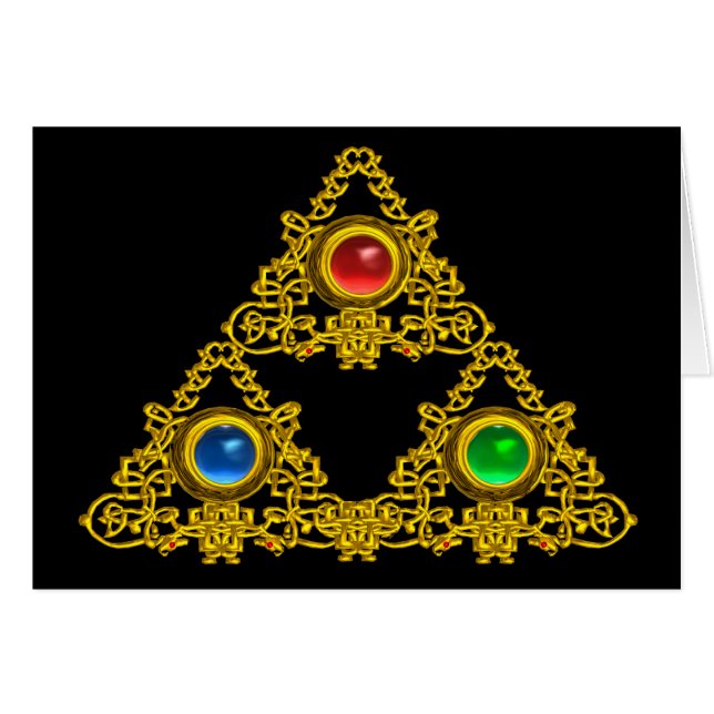 MAGIC ELFIC TALISMAN /GOLD TRIANGLE MIT GEMSTONS (Vorderseite (Horizontal))