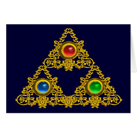 MAGIC ELFIC TALISMAN /GOLD TRIANGLE MIT GEMSTONS (Vorderseite (Horizontal))