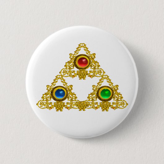 MAGIC ELFIC TALISMAN /GOLD TRIANGLE MIT GEMSTONS BUTTON (Vorderseite)