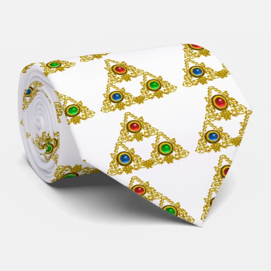 MAGIC ELFIC TALISMAN /GOLD TRIANGLE MIT GEMSTONS KRAWATTE (Gerollt)