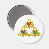 MAGIC ELFIC TALISMAN /GOLD TRIANGLE MIT GEMSTONS MAGNET (Vorderseite/Rückseite)