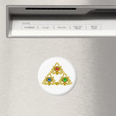 MAGIC ELFIC TALISMAN /GOLD TRIANGLE MIT GEMSTONS MAGNET (In Situ (Geschirrspüler))