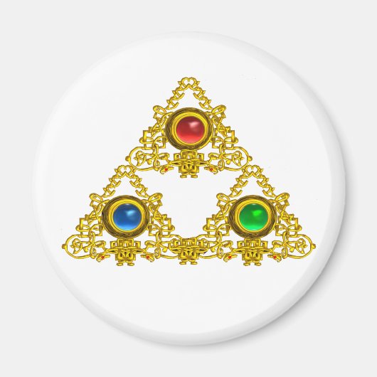 MAGIC ELFIC TALISMAN /GOLD TRIANGLE MIT GEMSTONS MAGNET (Vorne)
