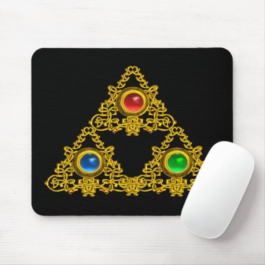 MAGIC ELFIC TALISMAN /GOLD TRIANGLE MIT GEMSTONS MOUSEPAD (Mit Mouse)