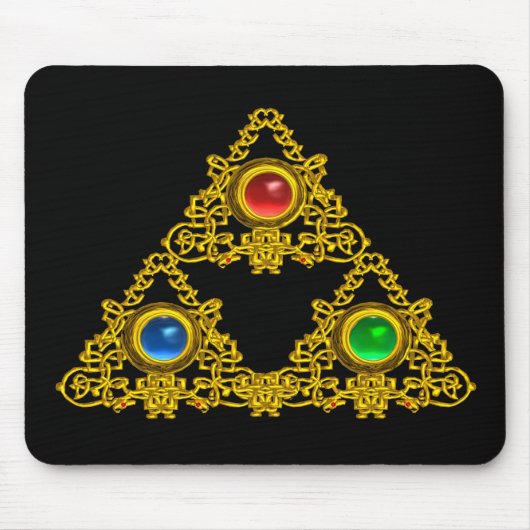 MAGIC ELFIC TALISMAN /GOLD TRIANGLE MIT GEMSTONS MOUSEPAD (Vorne)