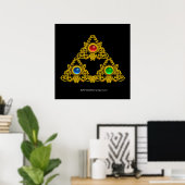 MAGIC ELFIC TALISMAN /GOLD TRIANGLE MIT GEMSTONS POSTER (Heimbüro)