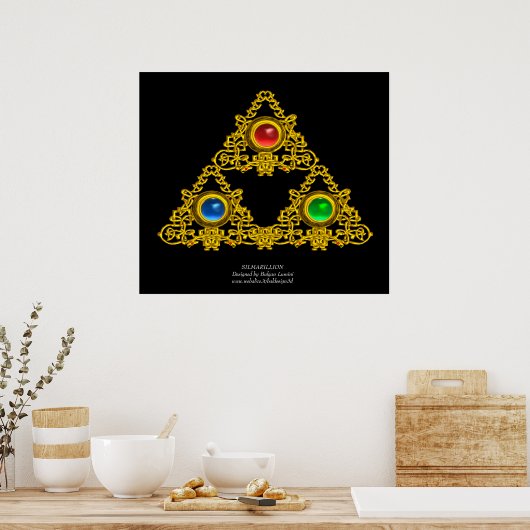 MAGIC ELFIC TALISMAN /GOLD TRIANGLE MIT GEMSTONS POSTER (Küche)