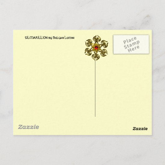 MAGIC ELFIC TALISMAN /GOLD TRIANGLE MIT GEMSTONS POSTKARTE (Rückseite)