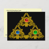 MAGIC ELFIC TALISMAN /GOLD TRIANGLE MIT GEMSTONS POSTKARTE (Vorne/Hinten)