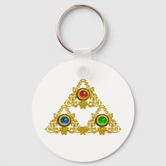 MAGIC ELFIC TALISMAN /GOLD TRIANGLE MIT GEMSTONS SCHLÜSSELANHÄNGER (Vorderseite)