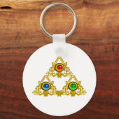 MAGIC ELFIC TALISMAN /GOLD TRIANGLE MIT GEMSTONS SCHLÜSSELANHÄNGER (Vorderseite)