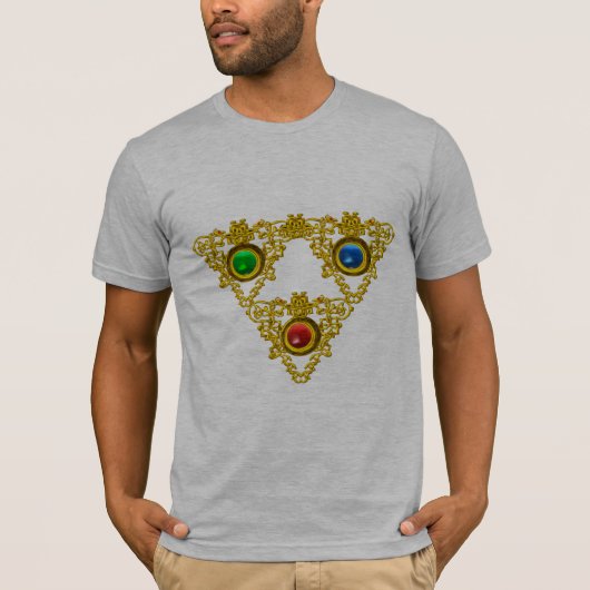 MAGIC ELFIC TALISMAN /GOLD TRIANGLE MIT GEMSTONS T-Shirt (Vorderseite)