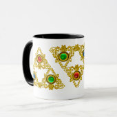 MAGIC ELFIC TALISMAN /GOLD TRIANGLE MIT GEMSTONS TASSE (Vorderseite Links)