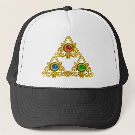 MAGIC ELFIC TALISMAN /GOLD TRIANGLE MIT GEMSTONS TRUCKERKAPPE (Vorderseite)