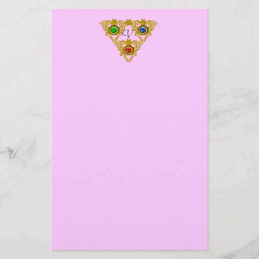 MAGIC ELFIC TALISMAN /GOLD TRIANGLE Pink Briefpapier (Vorderseite)