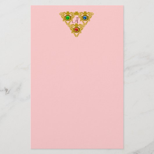 MAGIC ELFIC TALISMAN /GOLD TRIANGLE Pink Briefpapier (Vorderseite)