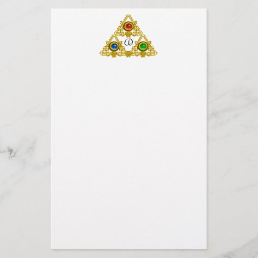 MAGIC ELFIC TALISMAN /GOLD TRIANGLE White Briefpapier (Vorderseite)