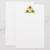 MAGIC ELFIC TALISMAN /GOLD TRIANGLE White Briefpapier (Vorne/Hinten)