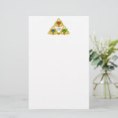 MAGIC ELFIC TALISMAN /GOLD TRIANGLE White Briefpapier (Stehend Vorderseite)