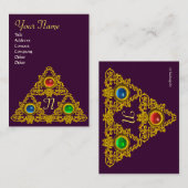 MAGIC ELFIC TALISMAN MONOGRAM, lila Visitenkarte (Vorne/Hinten)