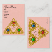 MAGIC ELFIC TALISMAN MONOGRAM, rosa Visitenkarte (Vorne/Hinten)