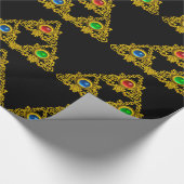 MAGIC ELFIC TALISMAN, SCHWARZE GOLD TRIANGLE, GEMS GESCHENKPAPIER (Ecke)