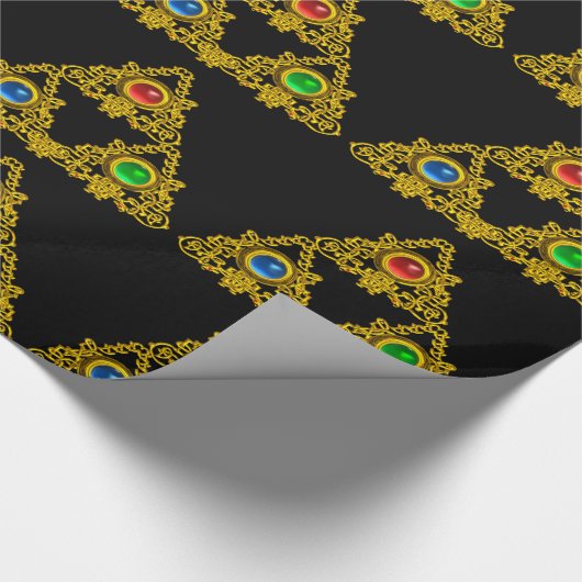 MAGIC ELFIC TALISMAN, SCHWARZE GOLD TRIANGLE, GEMS GESCHENKPAPIER (Ecke)